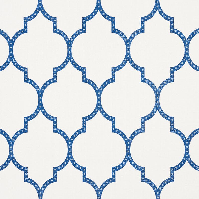 Schumacher Algiers Paperweave Blue Wallpaper