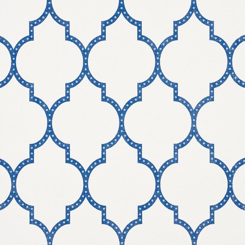 Schumacher Algiers Paperweave Blue Wallpaper