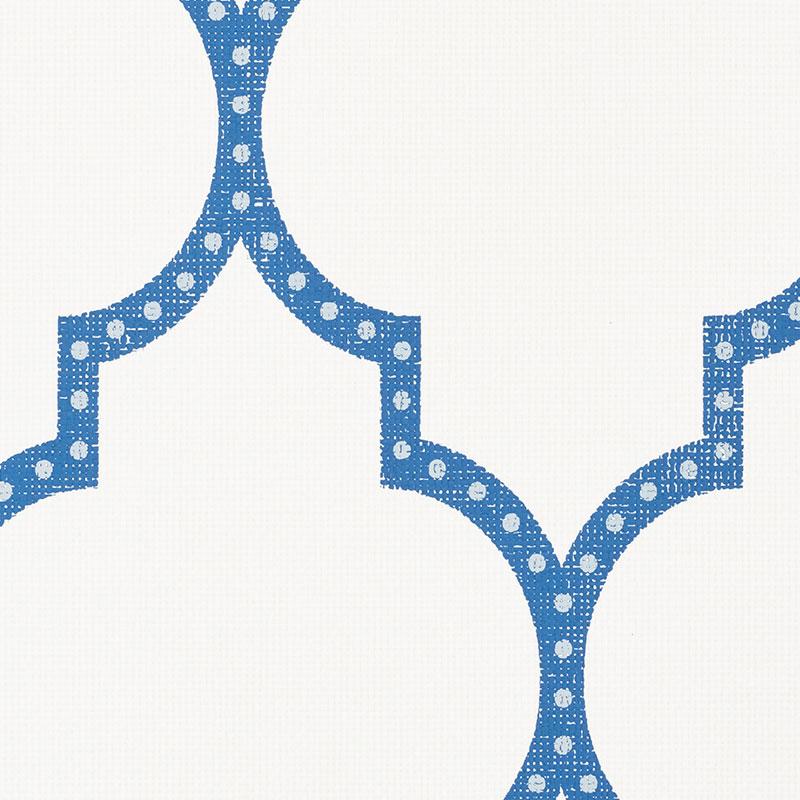 Schumacher Algiers Paperweave Blue Wallpaper