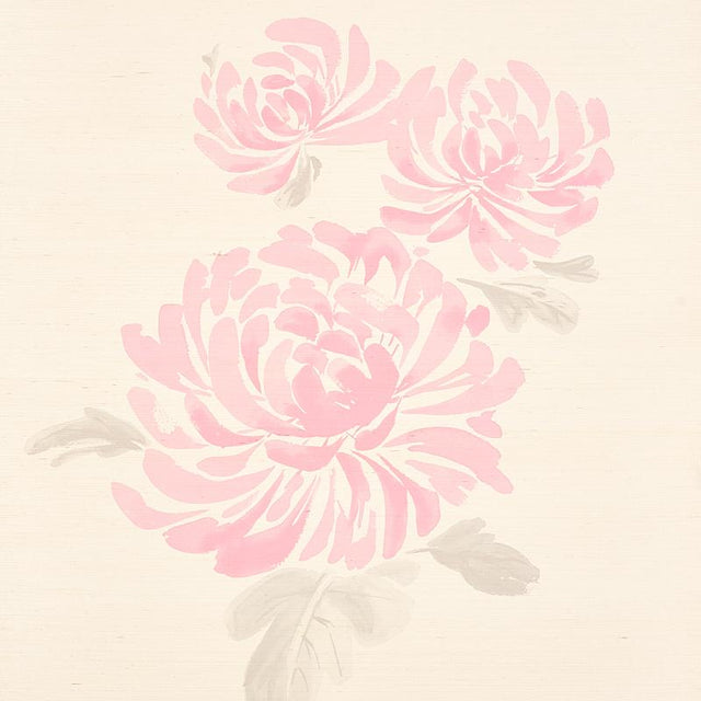 Schumacher Hana Sisal Pink Wallpaper