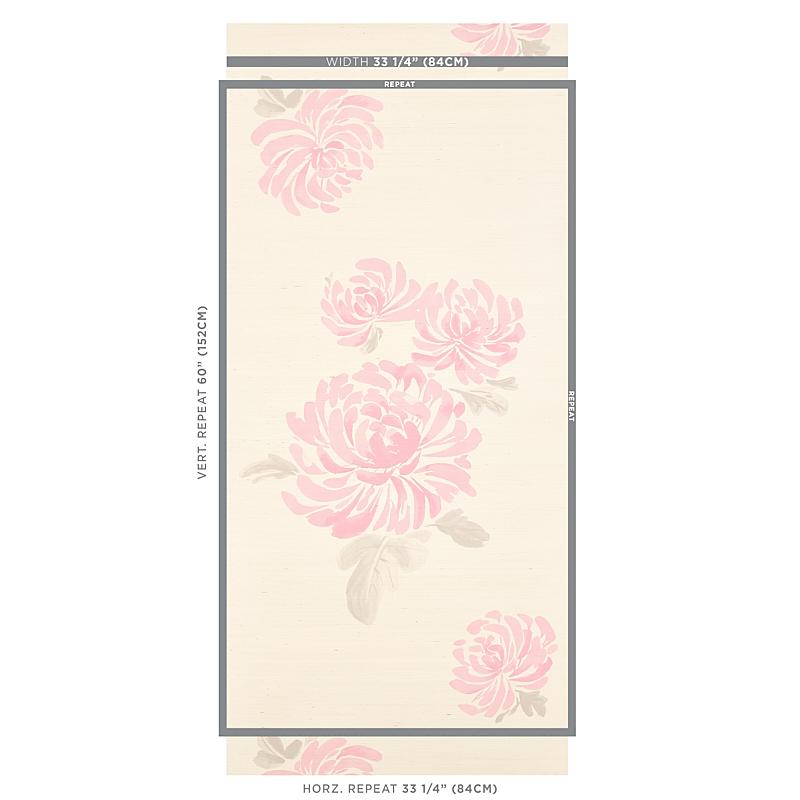 Schumacher Hana Sisal Pink Wallpaper