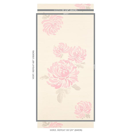 Schumacher Hana Sisal Pink Wallpaper