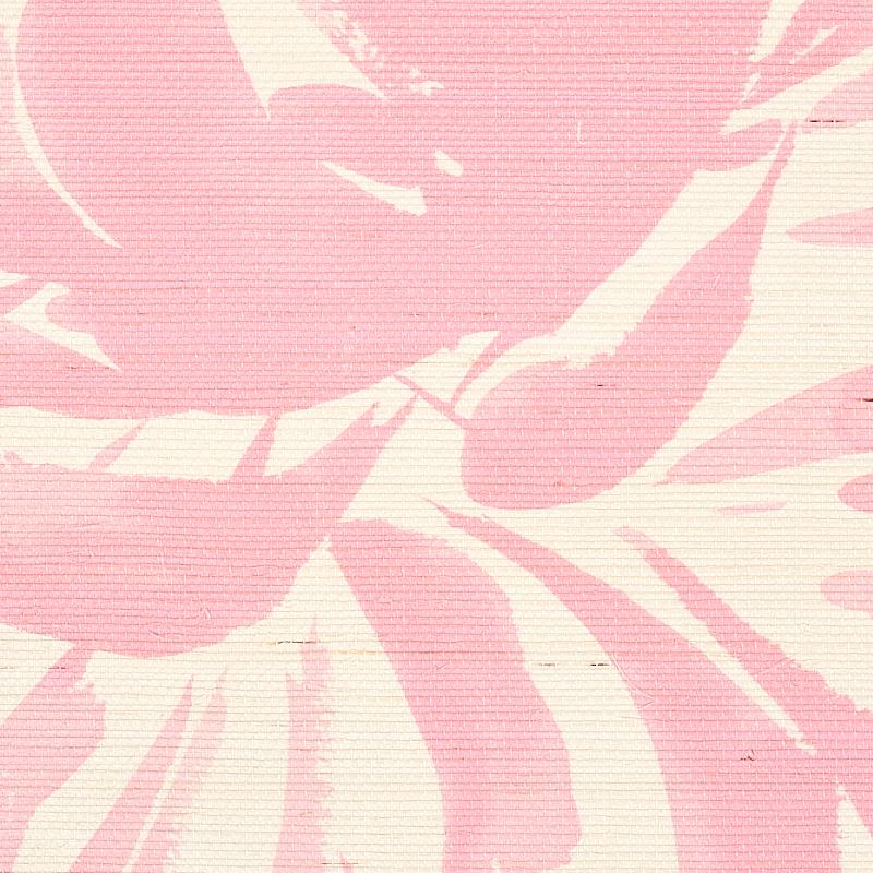 Schumacher Hana Sisal Pink Wallpaper