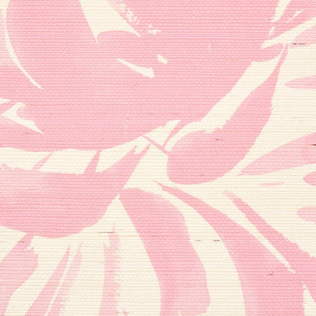 Schumacher Hana Sisal Pink Wallpaper