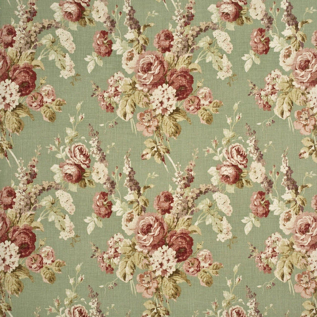 Mulberry VINTAGE FLORAL CORAL/SAGE Fabric