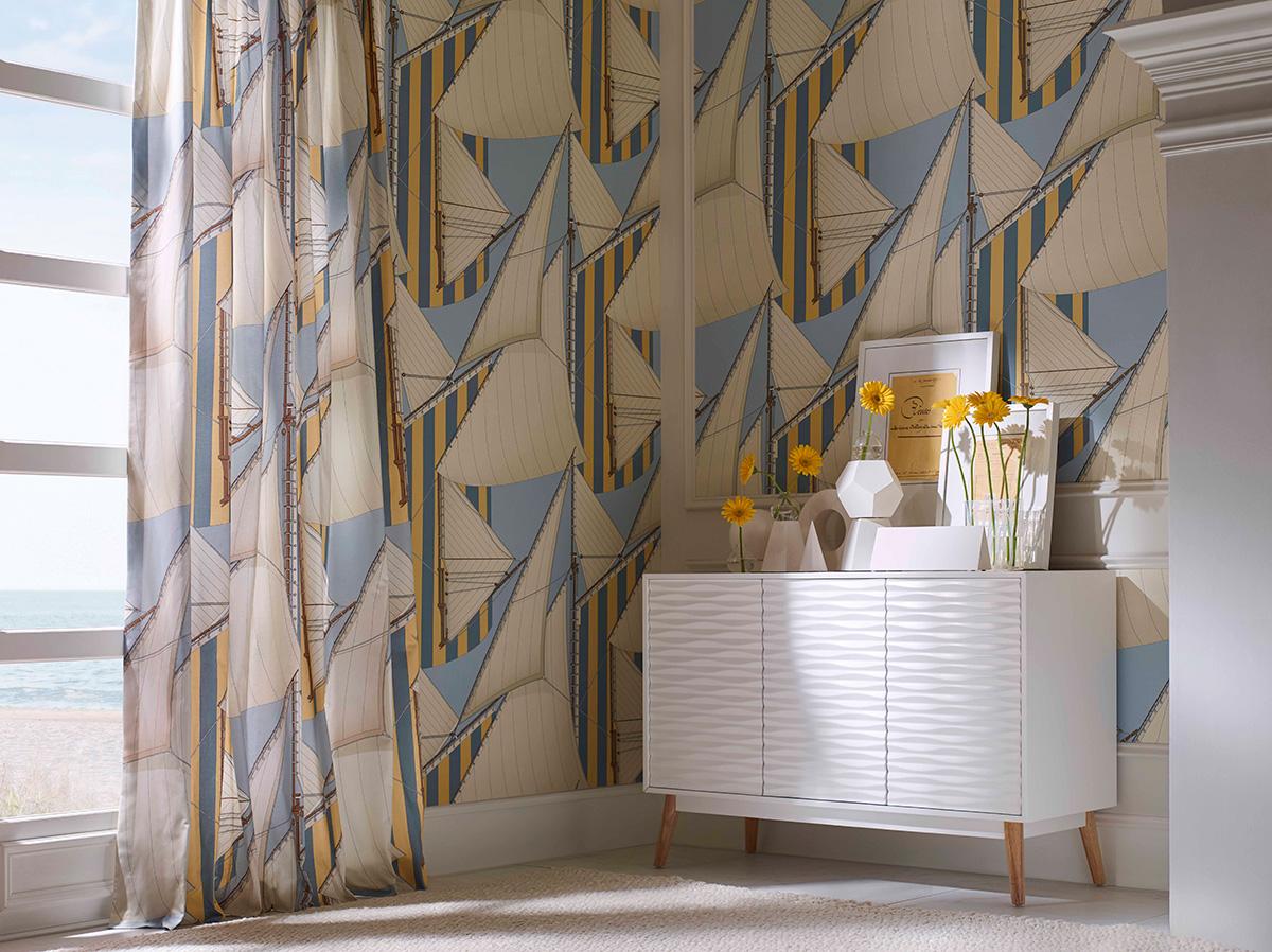 Lee Jofa ST TROPEZ PRINT BLUE/YELLOW Fabric