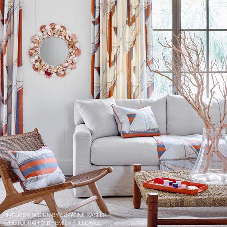 Lee Jofa ST TROPEZ PRINT SLATE/SPICE Fabric