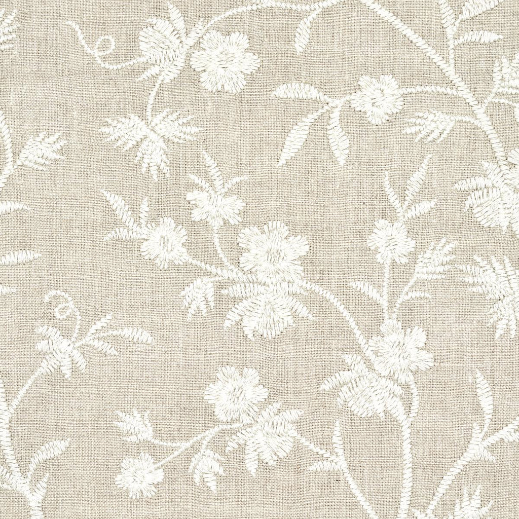 Schumacher Wildflower Embroidery Linen Fabric