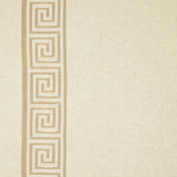 Schumacher Greek Key Embroidery Pebble And Taupe Fabric