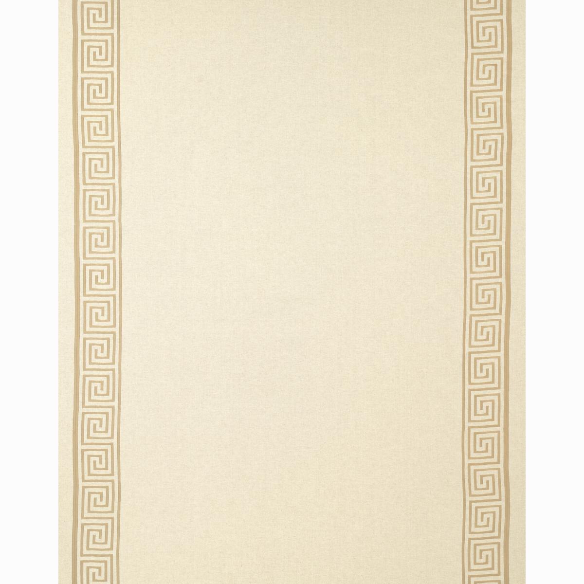 Schumacher Greek Key Embroidery Pebble And Taupe Fabric