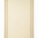 Schumacher Greek Key Embroidery Pebble And Taupe Fabric