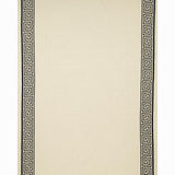 Schumacher Greek Key Embroidery Pebble And Black Fabric