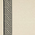 Schumacher Greek Key Embroidery Pebble And Black Fabric