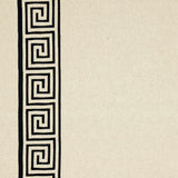 Schumacher Greek Key Embroidery Pebble And Black Fabric