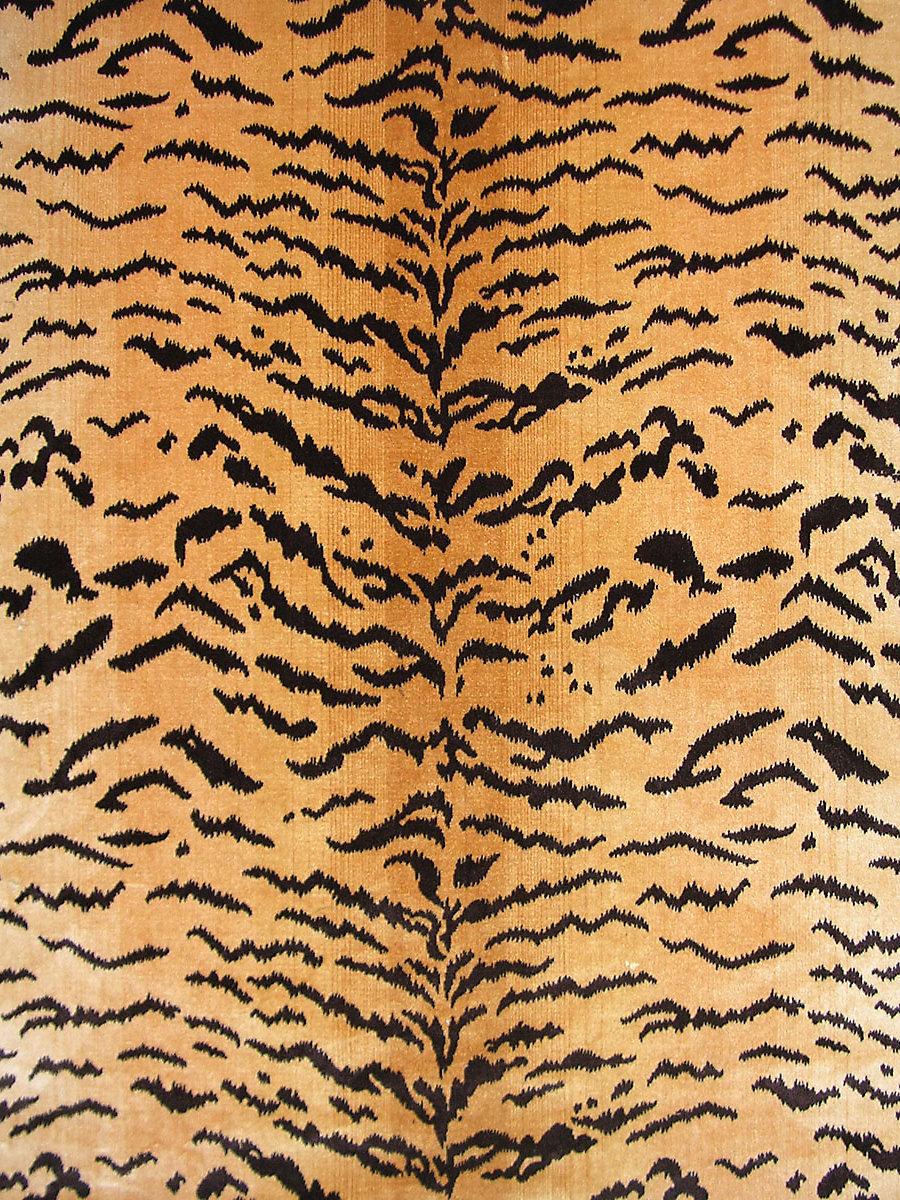 Scalamandre Tiger | Silk Brown On Gold Fabric