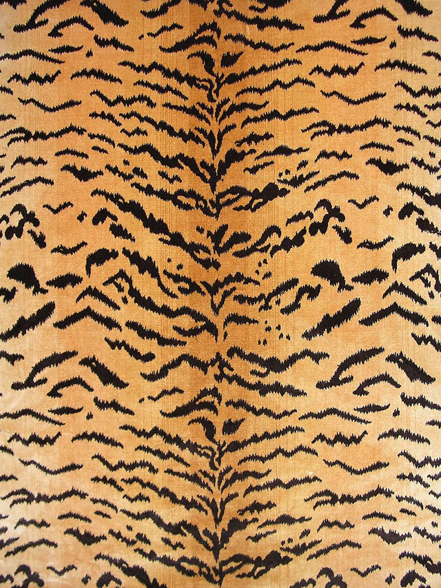 Scalamandre Tiger | Silk Brown On Gold Fabric