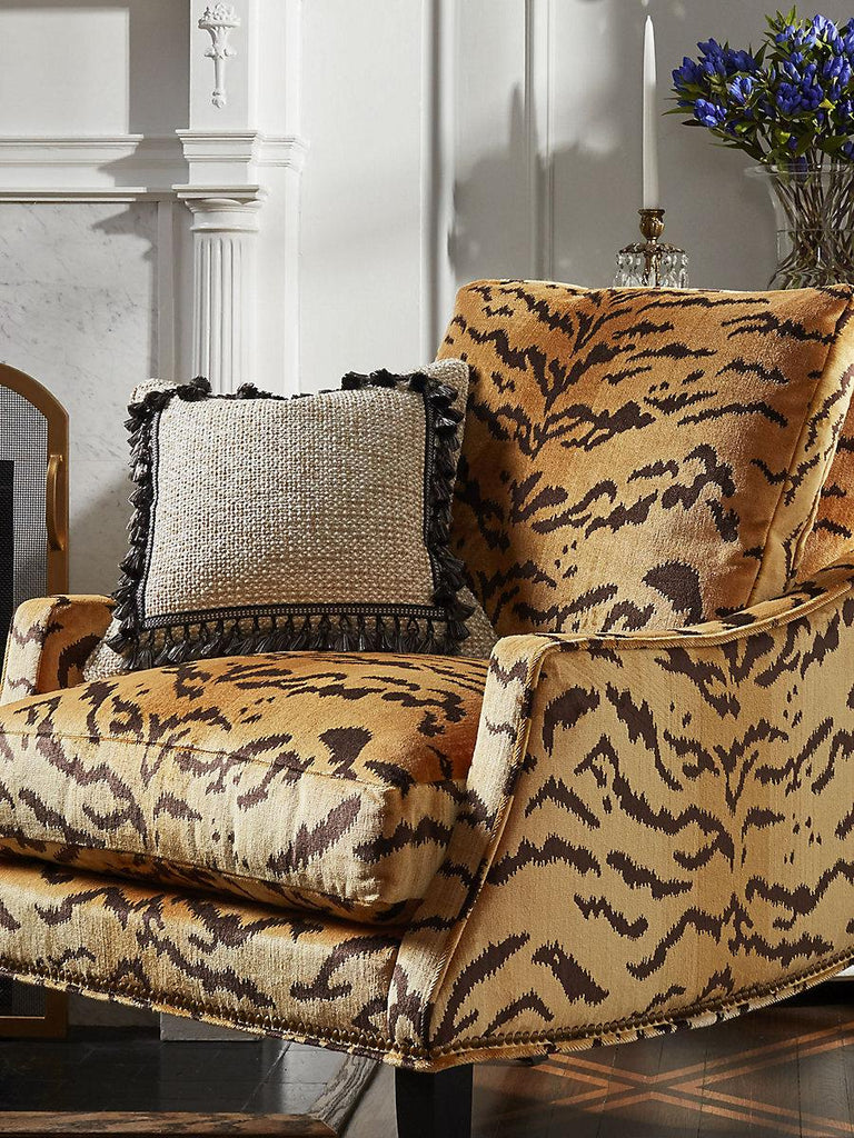 Old World Weavers TIGER - SILK BROWN ON GOLD Fabric