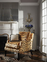 Scalamandre Tiger | Silk Brown On Gold Fabric