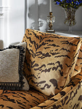 Scalamandre Tiger | Silk Brown On Gold Fabric