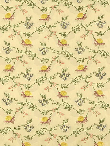 Old World Weavers Pompadour Multi On Beige Fabric