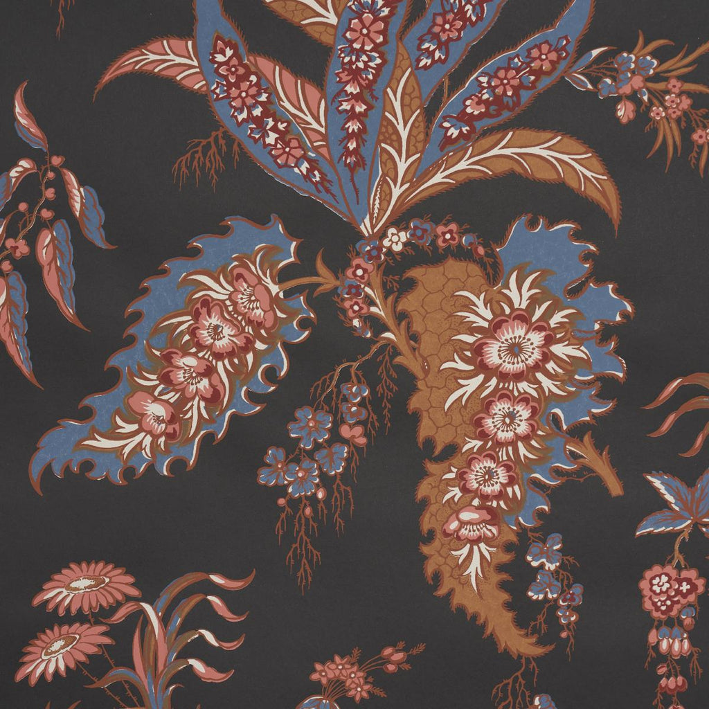 Schumacher Apolline Botanical Rouge & Noir Wallpaper