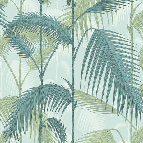 Cole & Son PALM JUNGLE PRINT ROOM BLUE/MINT Wallpaper