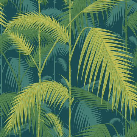 Cole & Son PALM JUNGLE PETROL/LIME Wallpaper