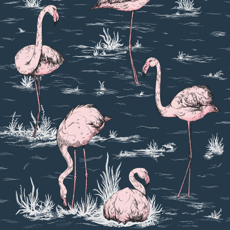 Cole & Son FLAMINGOS INK/PLASTER PINK Wallpaper