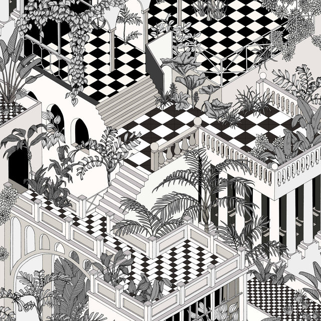 Cole & Son MIAMI BLACK/WHITE Wallpaper