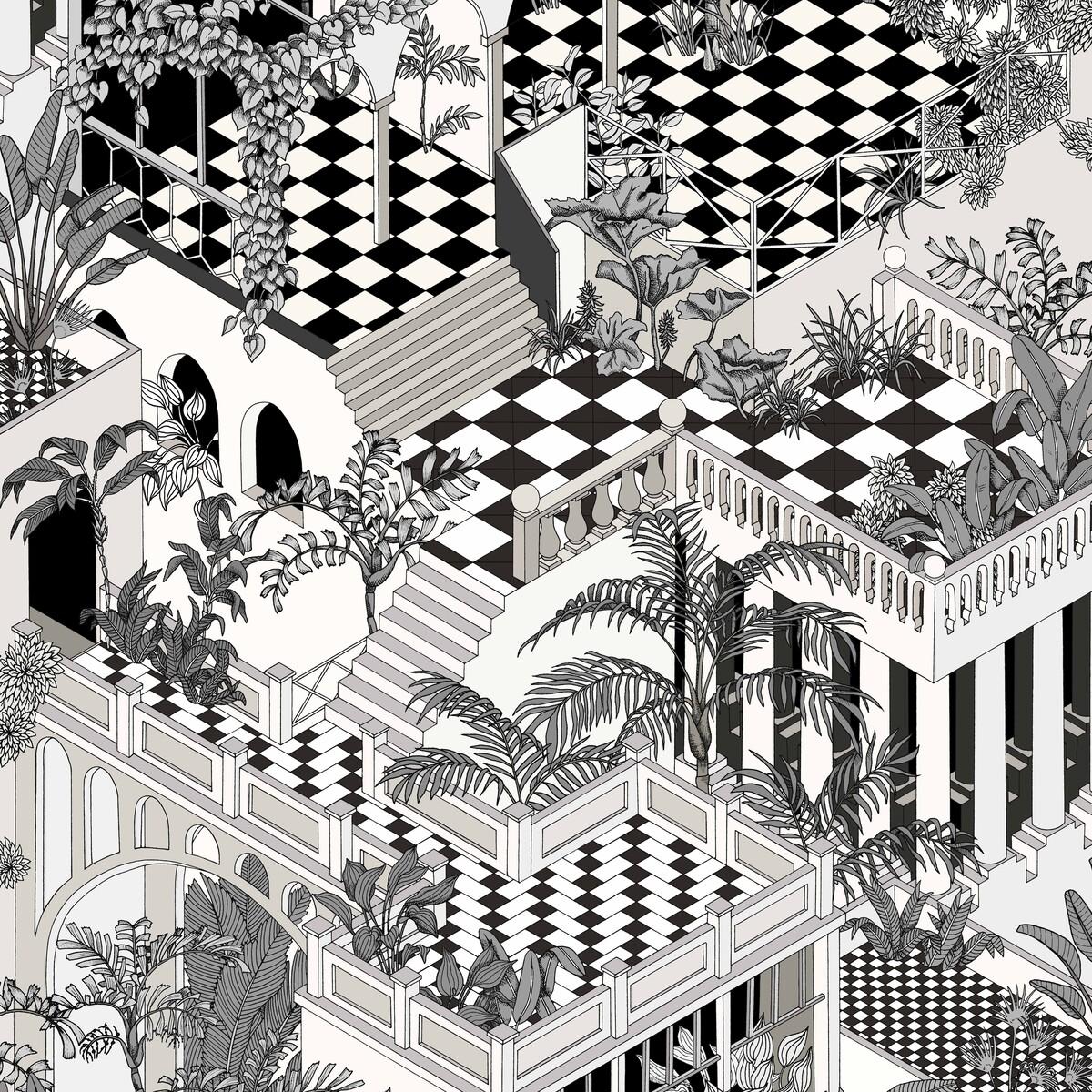 Cole & Son Miami Black/White Wallpaper