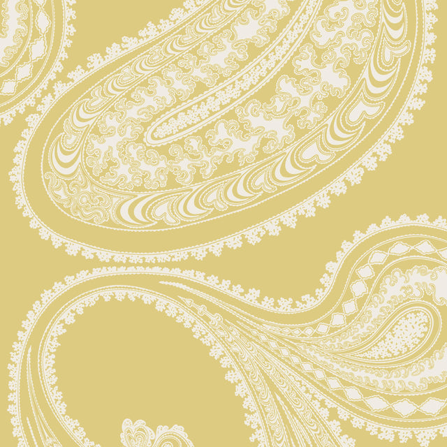 Cole & Son RAJAPUR FLOCK YELLOW/WHITE Wallpaper