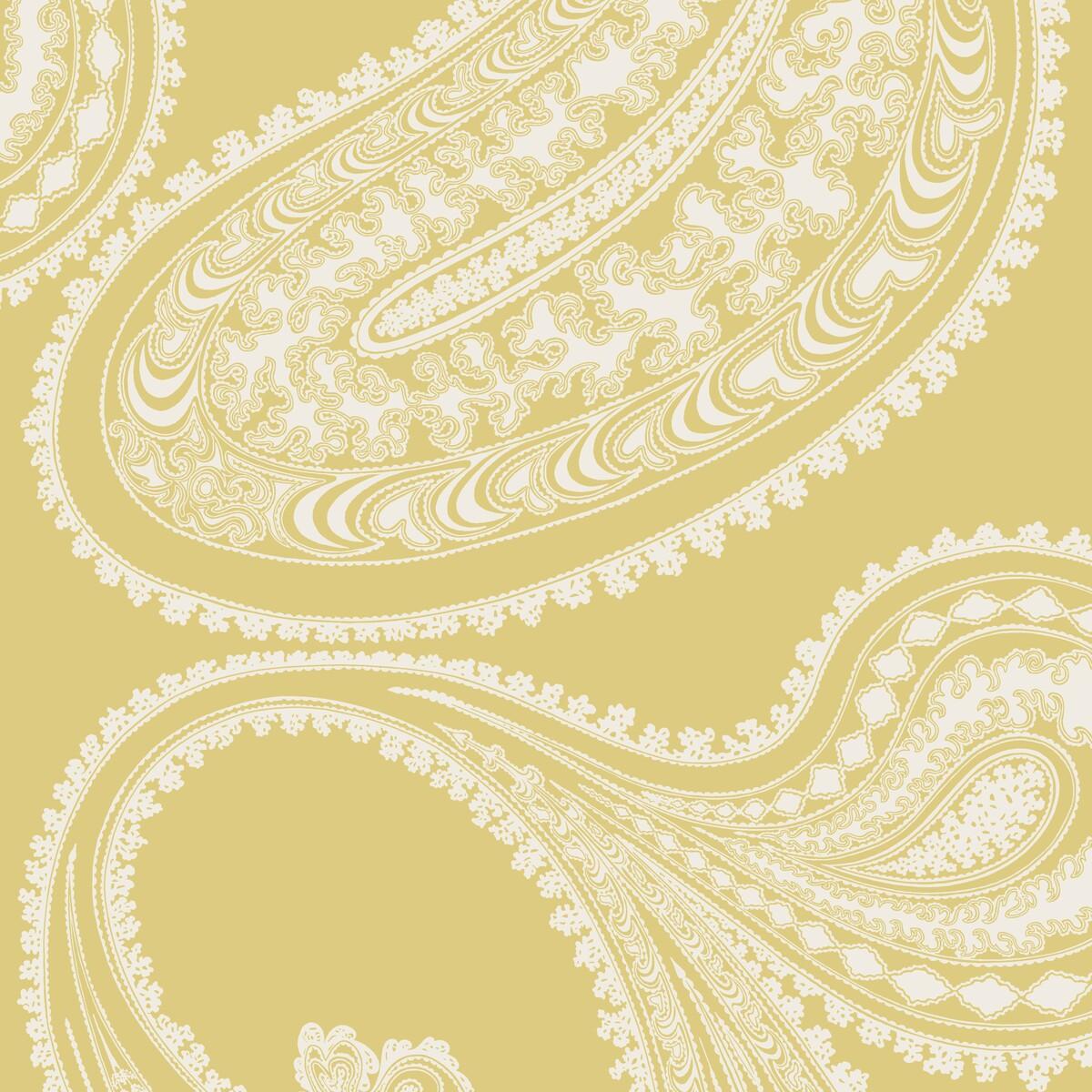 Cole & Son Rajapur Flock Yellow/White Wallpaper