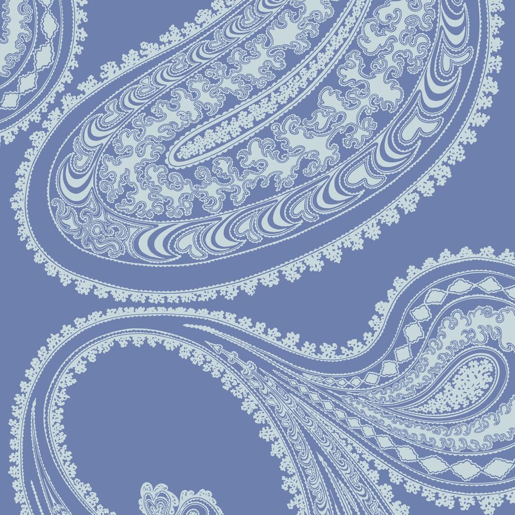 Cole & Son RAJAPUR FLOCK BLUE/WHITE Wallpaper