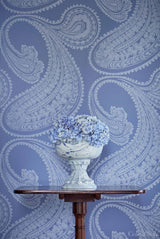 Cole & Son RAJAPUR FLOCK BLUE/WHITE Wallpaper