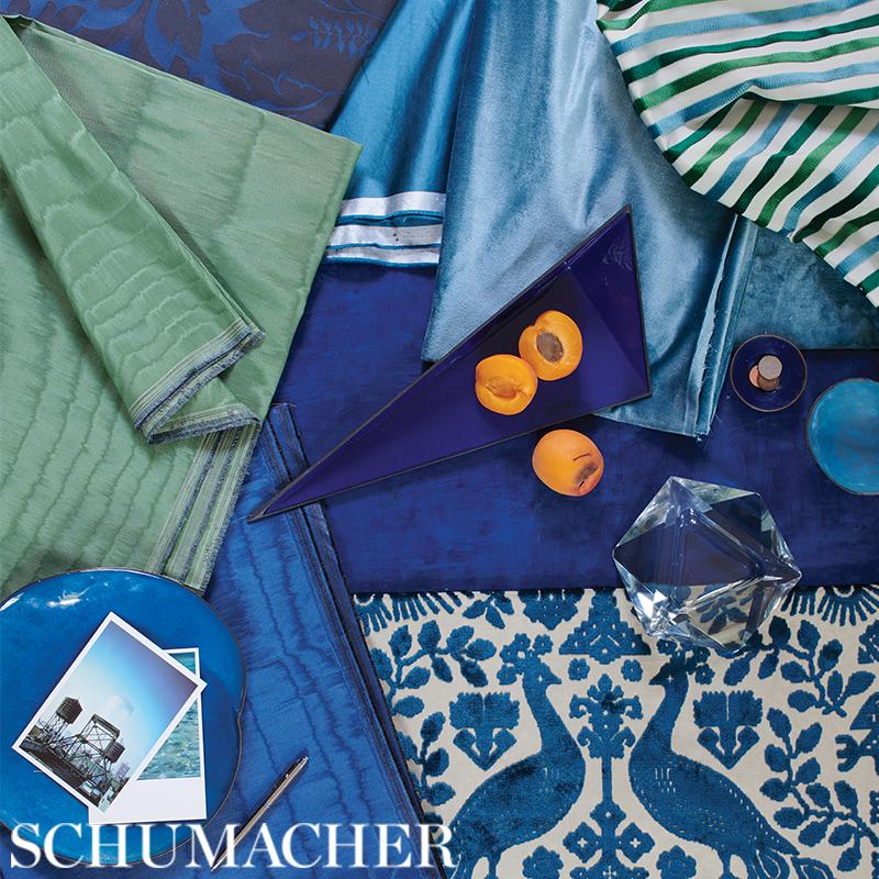 Schumacher Venetian Silk Velvet Ocean Fabric