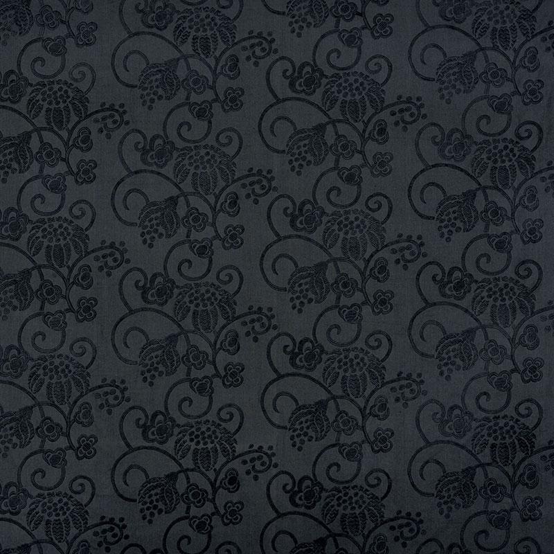 Schumacher Calliope Embroidery Black Fabric