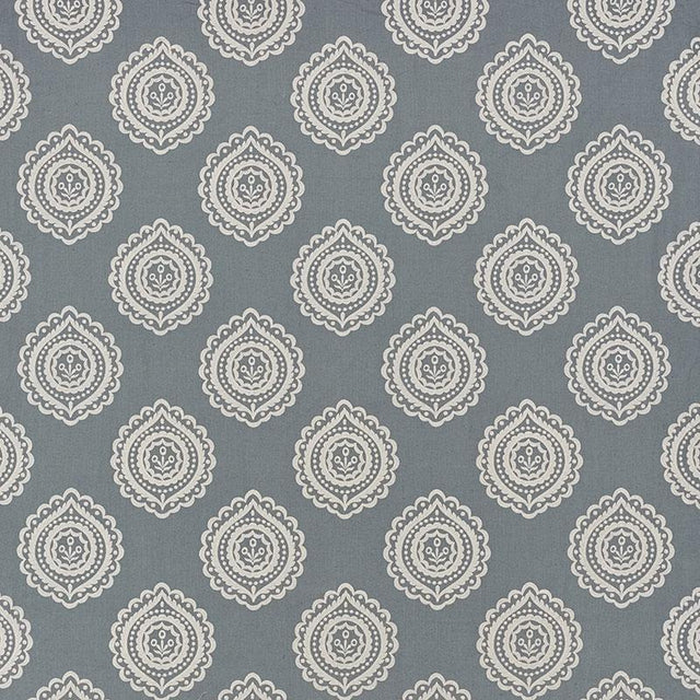 Schumacher Olana Linen Embroidery Slate Fabric