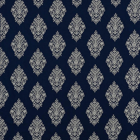 Schumacher Zinda Embroidery Navy Fabric