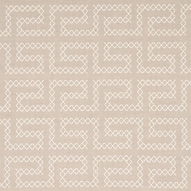 Schumacher A Maze Embroidery Sand Fabric