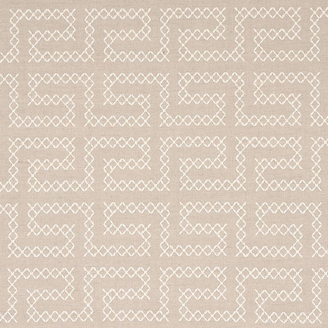 Schumacher A Maze Embroidery Sand Fabric