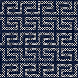 Schumacher A Maze Embroidery Navy Fabric