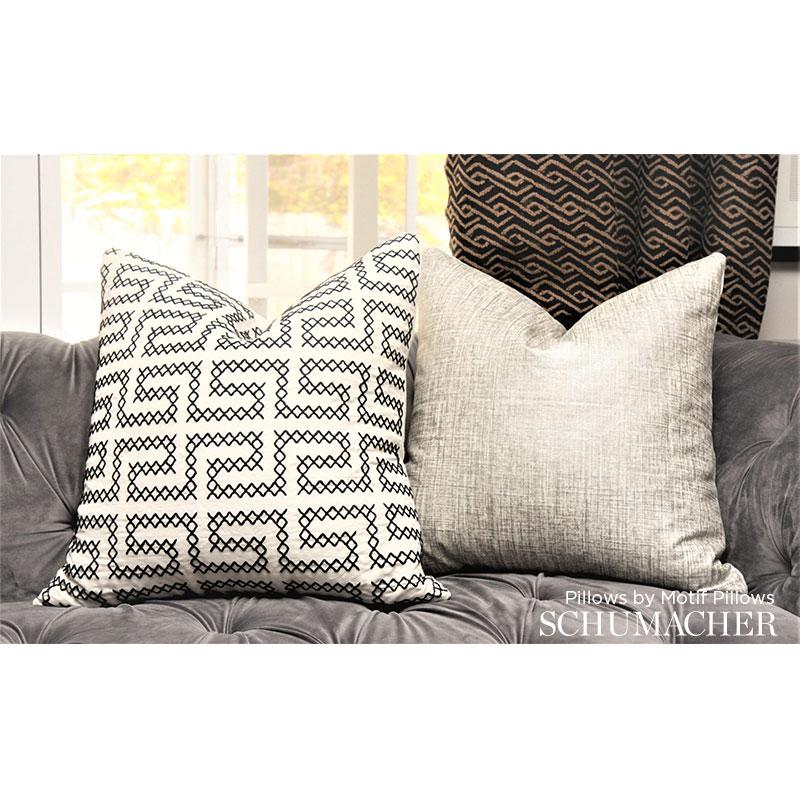 Schumacher A Maze Embroidery Cadet Fabric