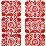 Schumacher Castanet Embroidery Red Fabric