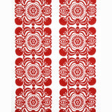 Schumacher Castanet Embroidery Red Fabric