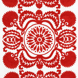 Schumacher Castanet Embroidery Red Fabric