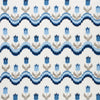 Schumacher Tulip Flamestitch Embroidery Blue Fabric