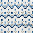 Schumacher Tulip Flamestitch Embroidery Blue Fabric