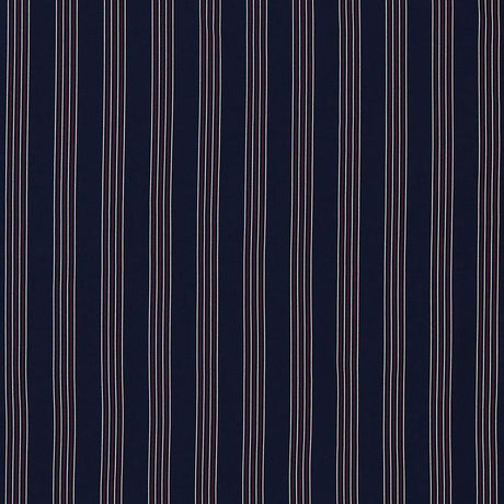 Schumacher Bibione Stripe Indoor/Outdoor Navy & Red Fabric