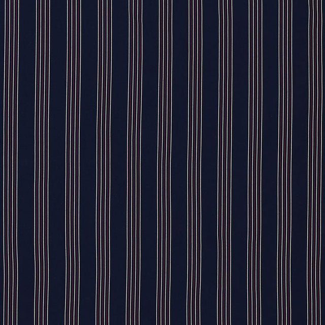 Schumacher Bibione Stripe Indoor/Outdoor Navy & Red Fabric