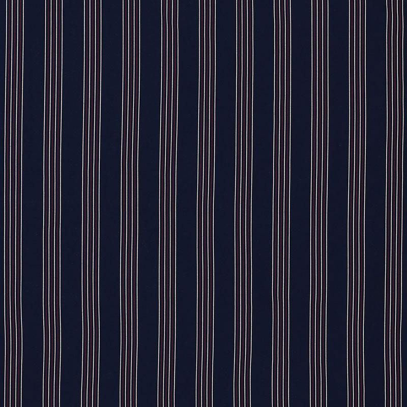 Schumacher Bibione Stripe Indoor/Outdoor Navy & Red Fabric